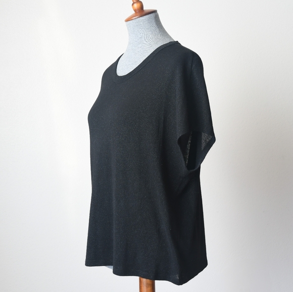 RtA Metallic Stretch-knit T-shirt In Black - Picture 4 of 8